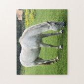 Horst Jigsaw - Ein Weiße Pferde im Feld Puzzle (Vertikal)