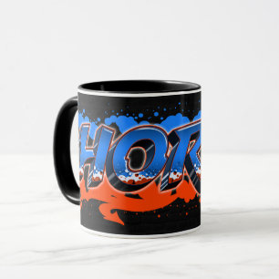Horst Vorname Name Graffiti blue orange Tasse