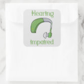 Hörstörungen Quadratischer Aufkleber (Tasche)