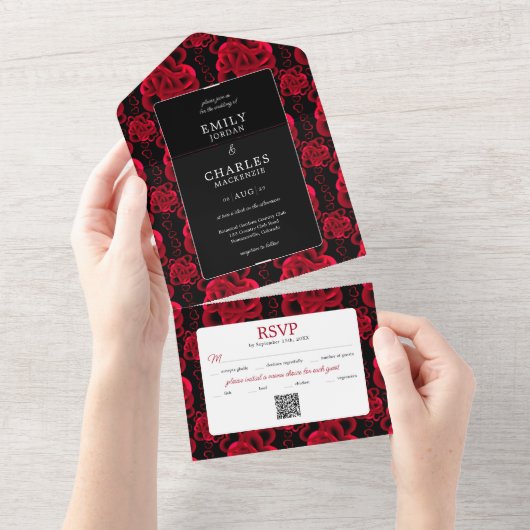 Hört alles in einer Hochzeitsfeier All In One Einladung (Abreißen)