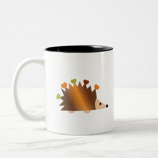 Hört auf einem Igel Zweifarbige Tasse (Links)