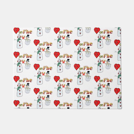 Hört auf Feuersnowman-Türmatte Fußmatte (Vorderseite)