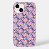 Hört auf Herz Psychedelic Muster iPhone Case (Rückseite)