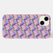 Hört auf Herz Psychedelic Muster iPhone Case (Rückseite (Horizontal))
