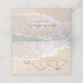 Hört auf Hochzeiten am Sandstrand. Platzkarte (Außenseite Aufgefaltet)