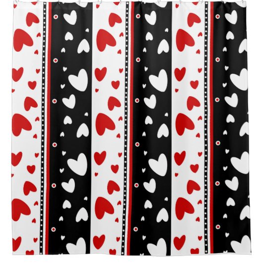 Hört auf schwarz-weißem Hintergrund Duschvorhang (Vorderseite)