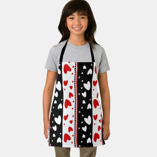 Hört auf schwarz-weißem Hintergrund Schürze (Insitu)