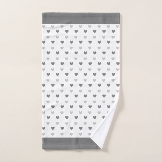 Hört auf silbergrauem und weißem Bath Handtuch Set (Handtuch)