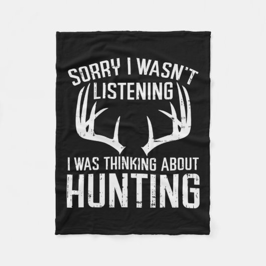 Hört auf zu denken Jagd Hirsch Shed Bow Hun Fleecedecke (Vorderseite)