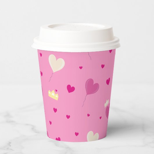 Hört Ballon und Kronen. Pappbecher (Links)