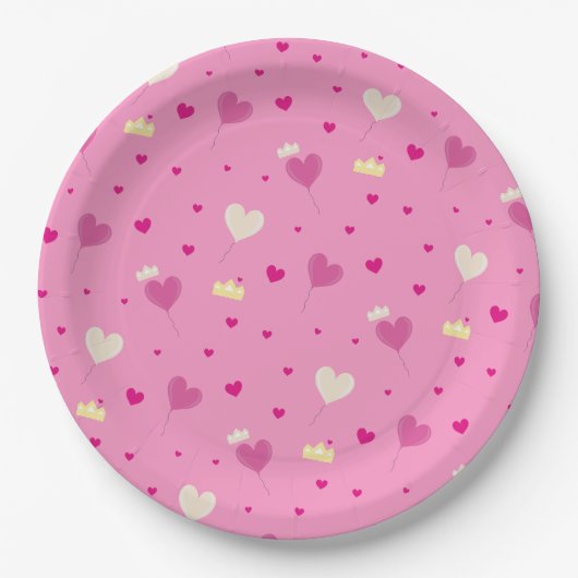 Hört Ballon und Kronen. Pappteller (Vorderseite)