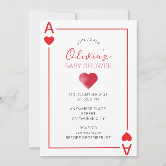 Hört bei der Kartenspiele Babydusche Einladung (Vorderseite)