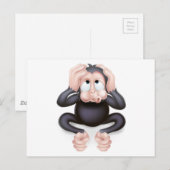Hört den bösen Affen Postkarte (Vorne/Hinten)