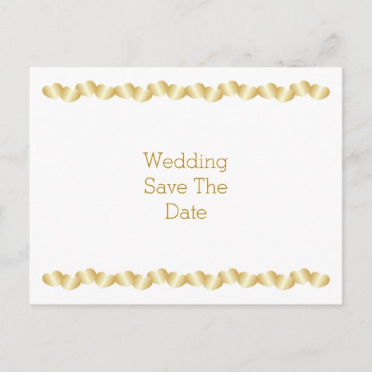 Hört Design Gold farbige Hochzeit speichern das Da Ankündigungspostkarte (Vorderseite)