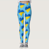 Hört die Farben der ukrainischen Flagge Leggings (Vorderseite)