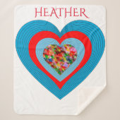 Hört eine weiße Sherpa-Decke mit personalisiertem Sherpadecke (Vorderseite)