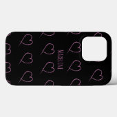 Hört einfache Hand Drawn Scribble Pink Black Case-Mate iPhone Hülle (Rückseite (Horizontal))