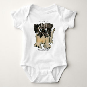 Hört es sich an? Cartoon Mops Dog Baby Strampler