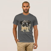 Hört es sich an? Cartoon Mops Dog Dark T Shirt (Vorne ganz)