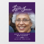 Hört ewig Beerdigung Tribut Gedenkstätte lila Fensteraufkleber (Blatt)