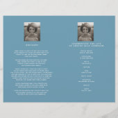 Hört ewig Beerdigungsprogramm weißblaue DIY-Falte (Rückseite)