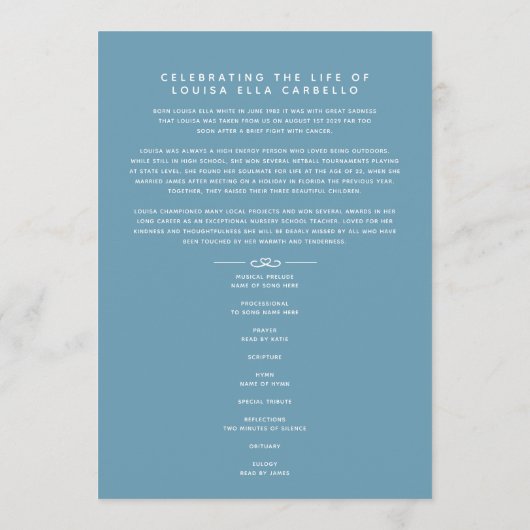 Hört ewig Beerdigungsservice Programm blau grau (Rückseite)