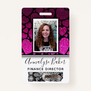 Hört Glitzer Beruflich CNA Krankenpflege Foto Name Ausweis