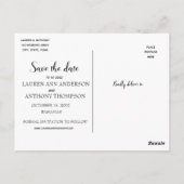 Hört im Sand am Strand Save the Date Hochzeit Postkarte (Rückseite)