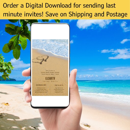 Hört im Sand Summer Beach Brautparty Einladung
