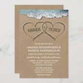 Hört im Sandstrand Hochzeitseinladungen Einladung (Vorne/Hinten)
