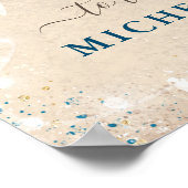 Hört im Sandstrand Hochzeitstag Begrüßungs-Party Poster (Ecke)