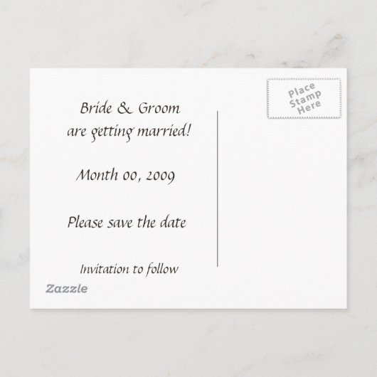 Hört in den Sand-Save the Date Postkarten (Rückseite)