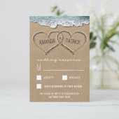 Hört in der Sandstrandküste Hochzeitskarten von RS RSVP Karte (Stehend Vorderseite)