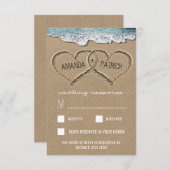 Hört in der Sandstrandküste Hochzeitskarten von RS RSVP Karte (Vorne/Hinten)