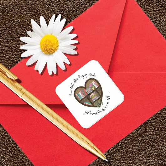 Hört in der virtuellen Bibliothek "Hört nicht auf, Quadratischer Aufkleber