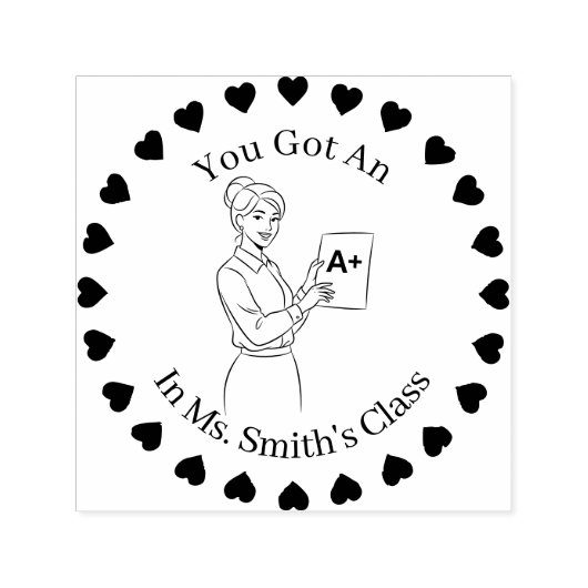 Hört in einem Kreis, Weibliche Lehrer A+ Permastempel (Design)