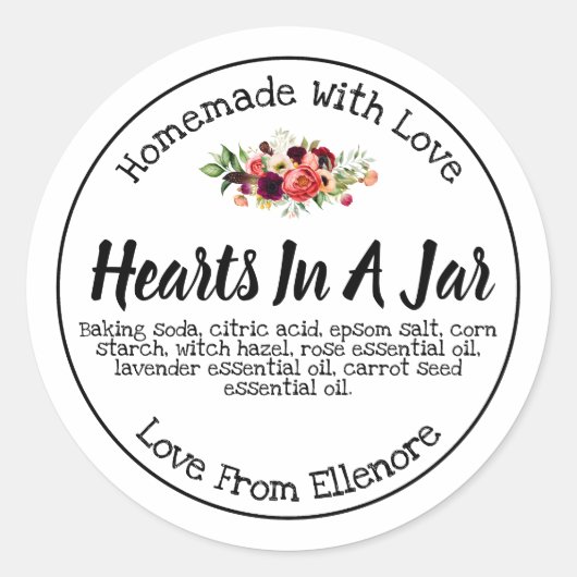 Hört in einer Bombe mit Jar Bath Runder Aufkleber (Vorderseite)