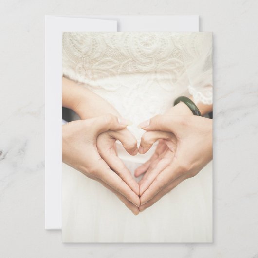 Hört in unseren Händen Hochzeit Einladung (Vorderseite)