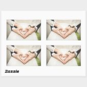 Hört in unseren Händen Hochzeit Rechteckiger Aufkleber (Blatt)