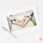 Hört in unseren Händen Hochzeit Rechteckiger Aufkleber (Umschlag)