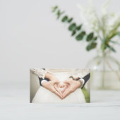 Hört in unseren Händen Hochzeit Visitenkarte (Stehend Vorderseite)
