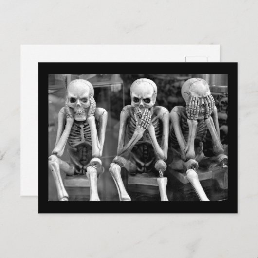 Hört kein Böse, sprecht kein Böse, seht keine böse Postkarte (Vorne/Hinten)