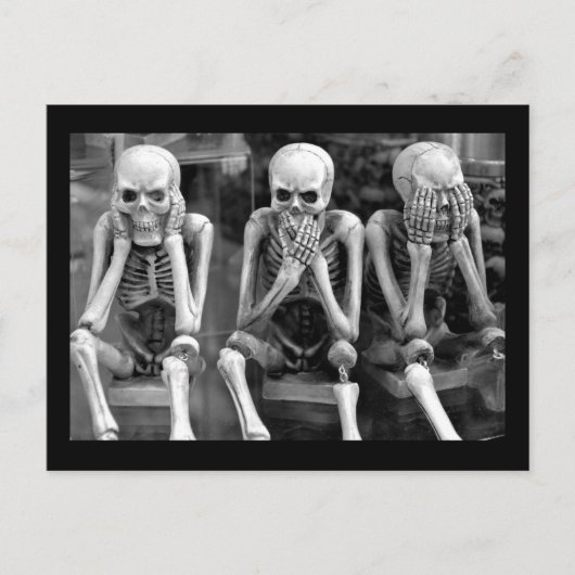 Hört kein Böse, sprecht kein Böse, seht keine böse Postkarte (Vorderseite)