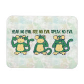 Hört keine bösen Affen Grüntöne Magnet (Horizontal)