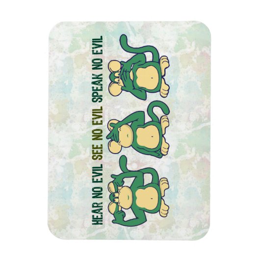 Hört keine bösen Affen Grüntöne Magnet (Vertikal)