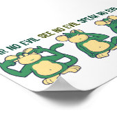 Hört keine bösen Affen Grüntöne Poster (Ecke)