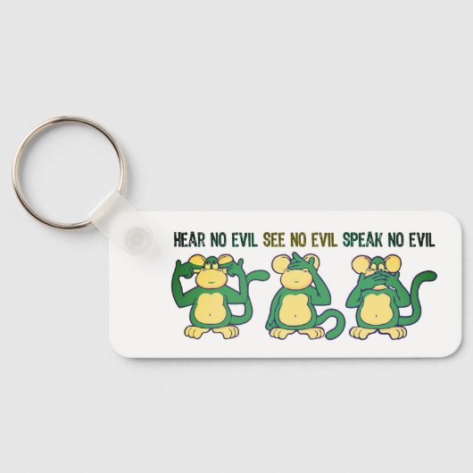 Hört keine bösen Affen Grüntöne Schlüsselanhänger (Rückseite)