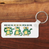 Hört keine bösen Affen Grüntöne Schlüsselanhänger (Vorderseite)