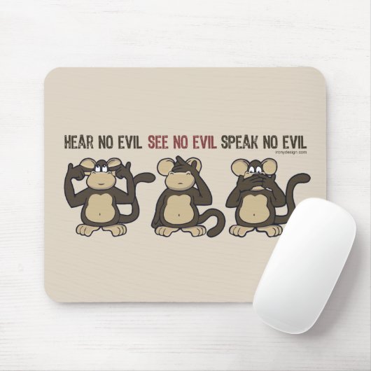 Hört keine bösen Affen - Neu Mousepad (Mit Mouse)