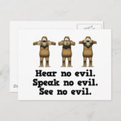 Hört keine bösen Affen Postkarte (Vorne/Hinten)